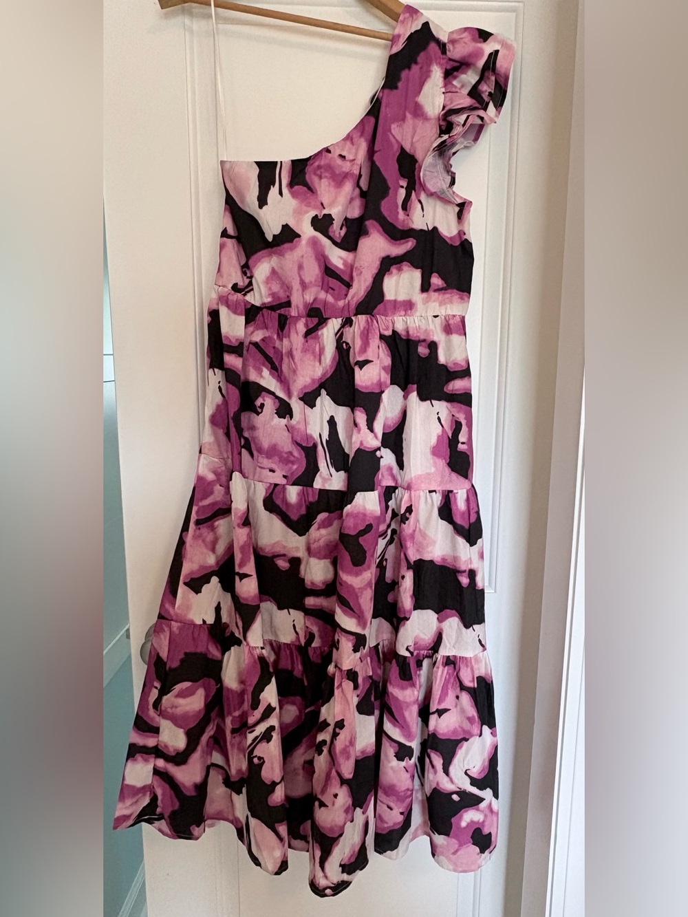 MELLODAY One-Shoulder Abstract Print MIDI Dress - Picture 3 of 6